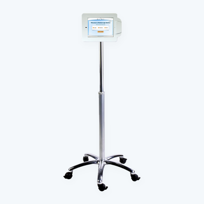 iK6m Freestanding iPad kiosk on wheeled base