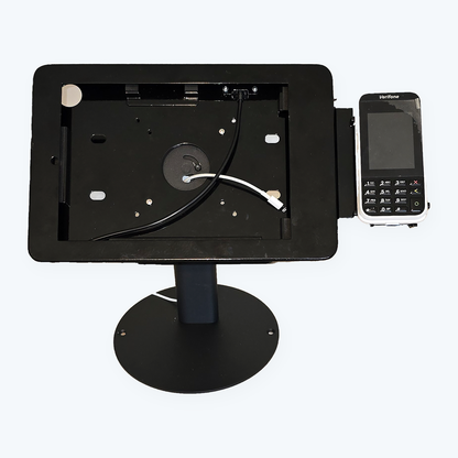 iK7-T Desktop iPad kiosk – Black, with Verifone e285 reader